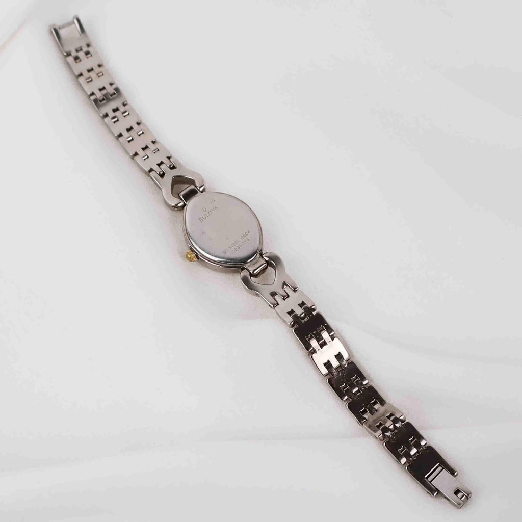 Vintage Carvelle Oval Face Watch – Two Tone Bracelet (Working Battery)