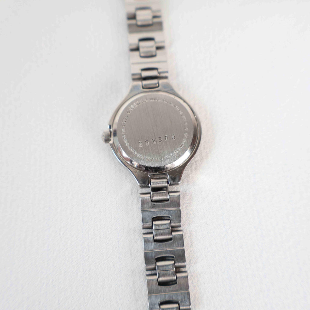 Vintage Silver Citizen Watch with Round Face, Japanese Movement