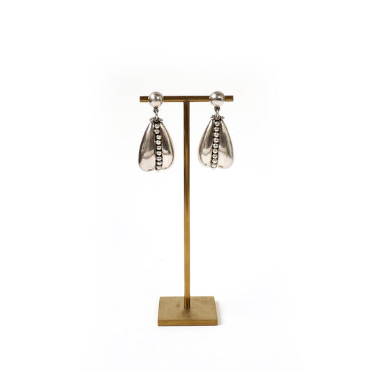 Vintage Chunky Sterling Silver Drop Earrings