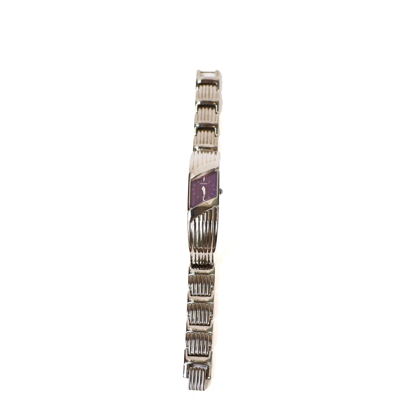 Vintage Silver Watch with Purple Face | SEIKO