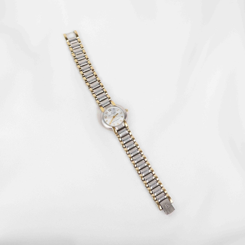 Vintage Anne Klein Circle Face Watch – Two Tone Bracelet (Working Battery)
