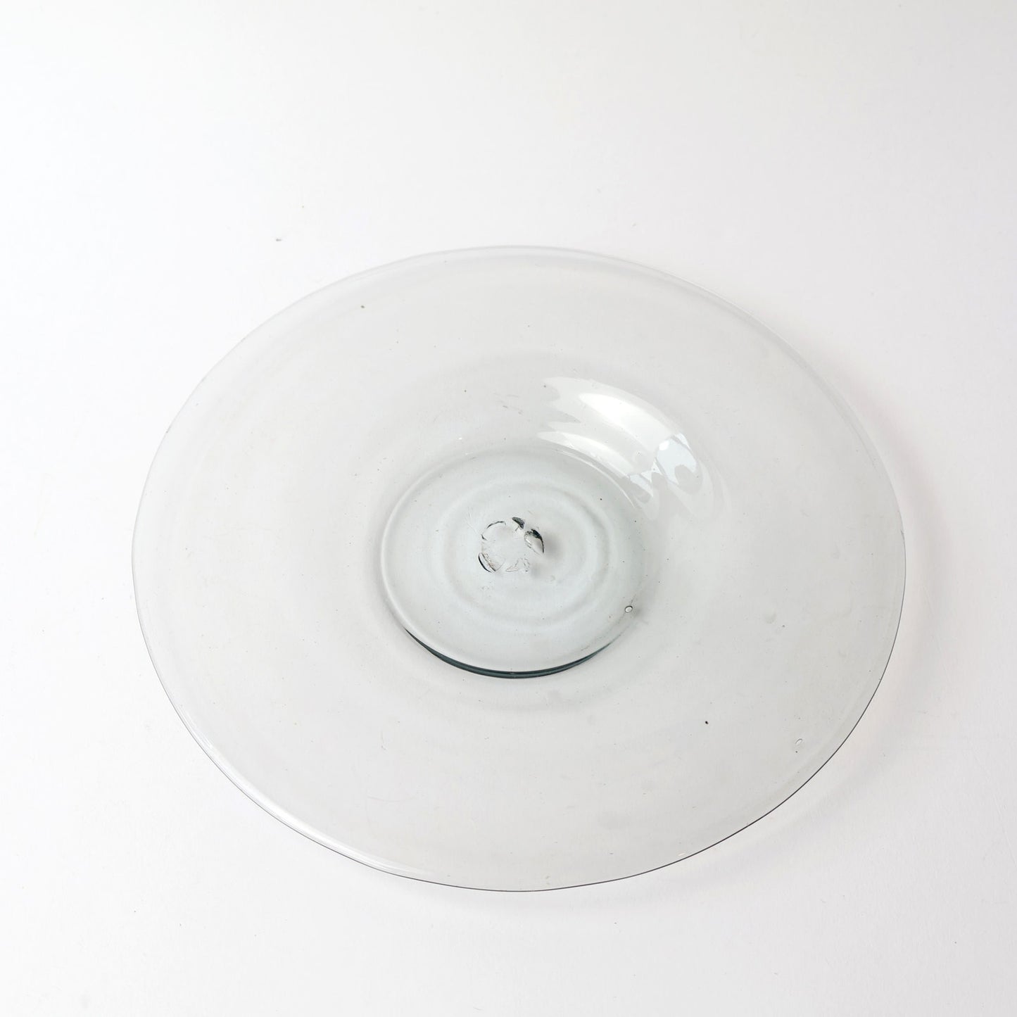 Vintage Clear Handblown Set of 2 Modernist Plates