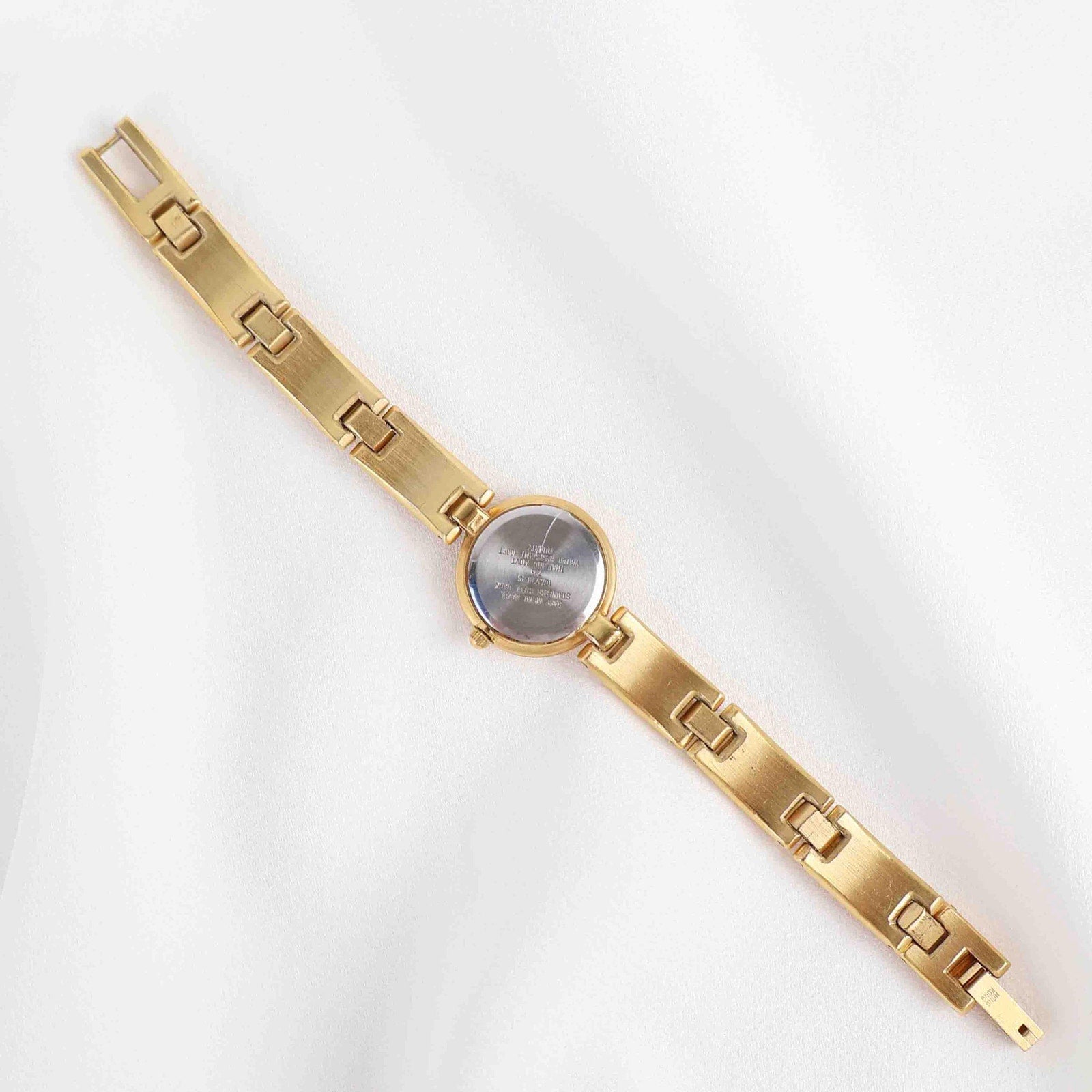 Vintage Anne Klein Round Face Watch – Gold Tone Chunky Style Bracelet (Working Battery)