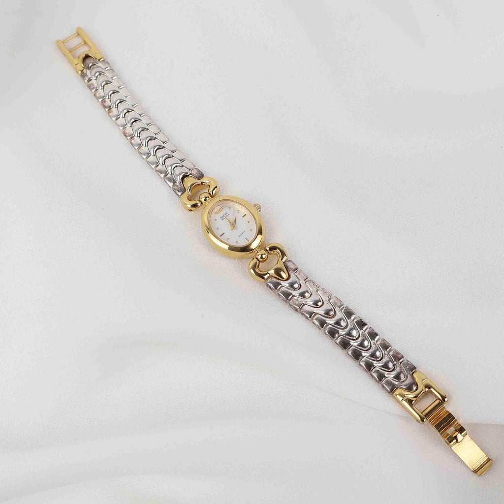 Vintage Anne Klein Oval Face Watch – Two Tone Bracelet (Working Battery)