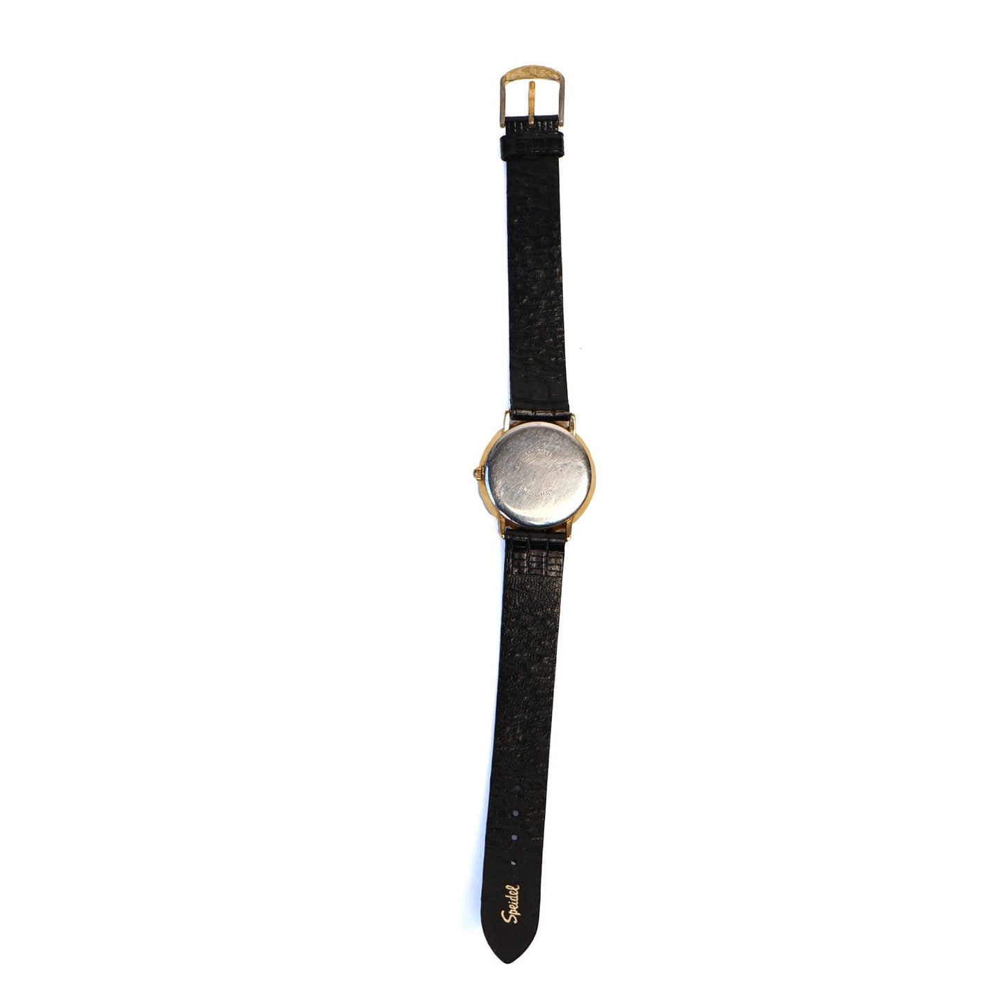 Vintage Gold Tone Day and Night Circle Face Watch with Leather Band | EXACTLY