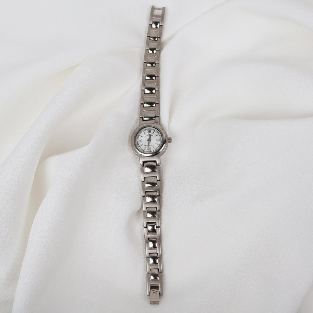 Vintage Silver Anne Klein Watch with Circle Face