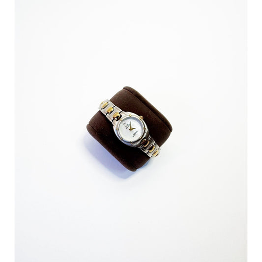 Vintage Two Tone Watch with Circular Face l Anne Klein