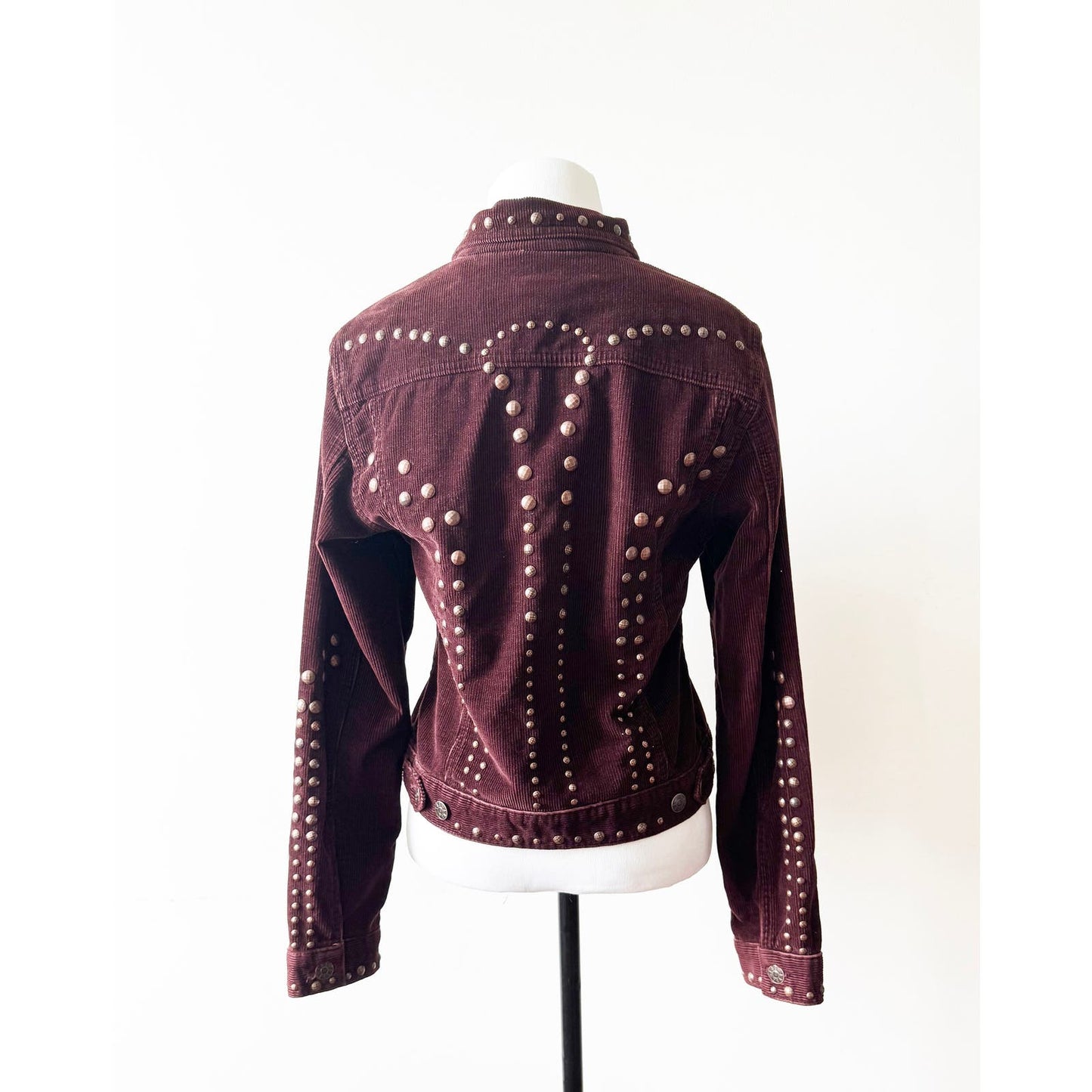 Y2k ANNA SUI Plum Corduroy Jacket with Studs | Size US 6