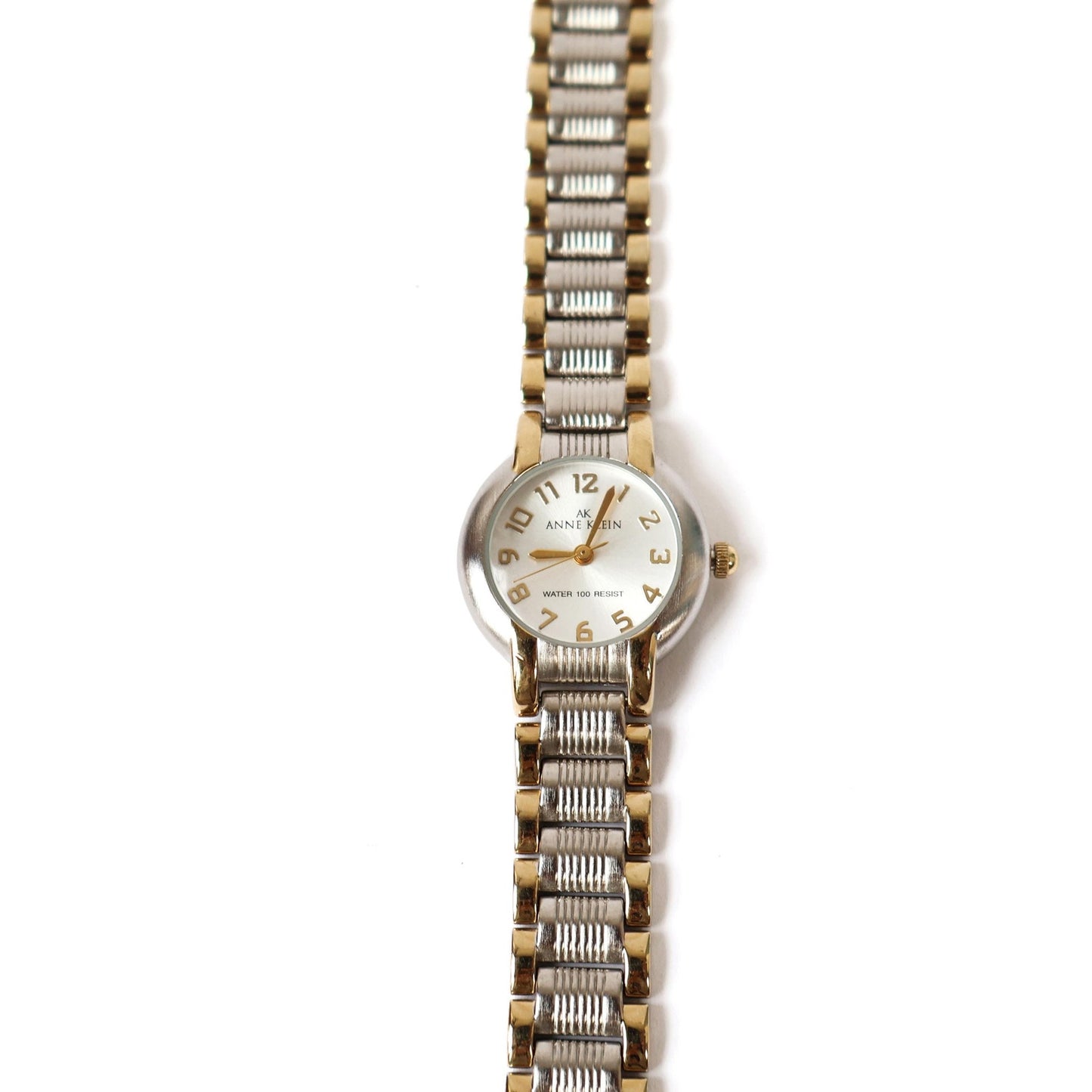 Vintage Two-Toned Watch with White Round Face | ANNE KLEIN