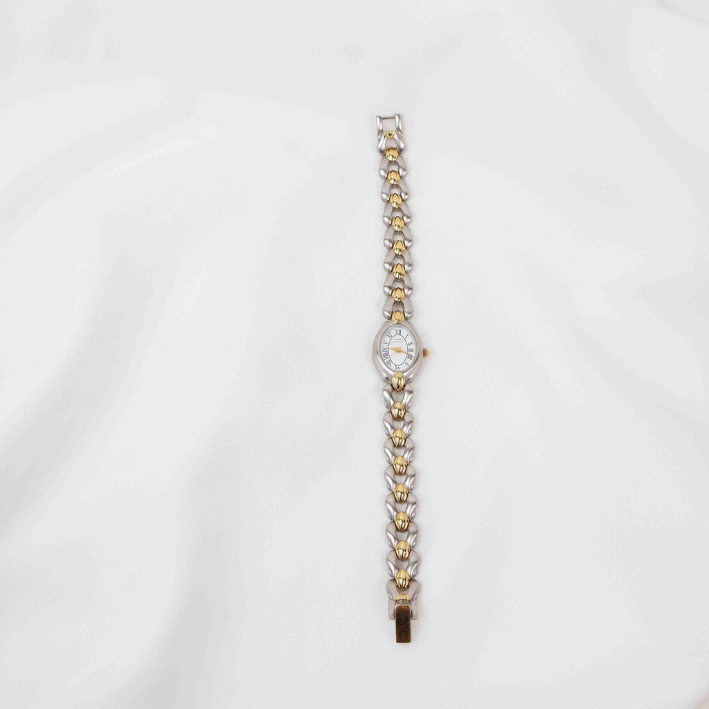 Vintage Anne Klein Oval Face Watch – Two Tone Bracelet (Working Battery)
