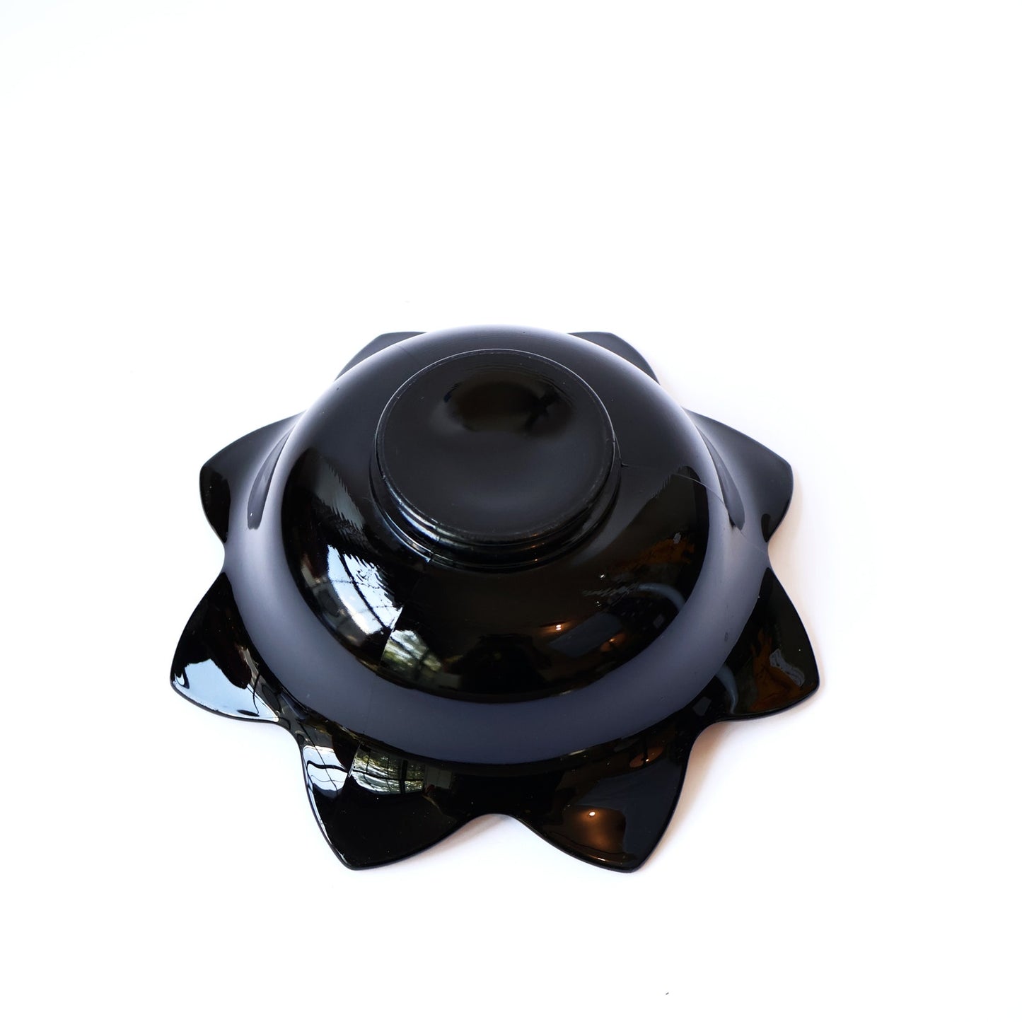 Vintage Black Petal Bowl | Modernist Fruit Bowl
