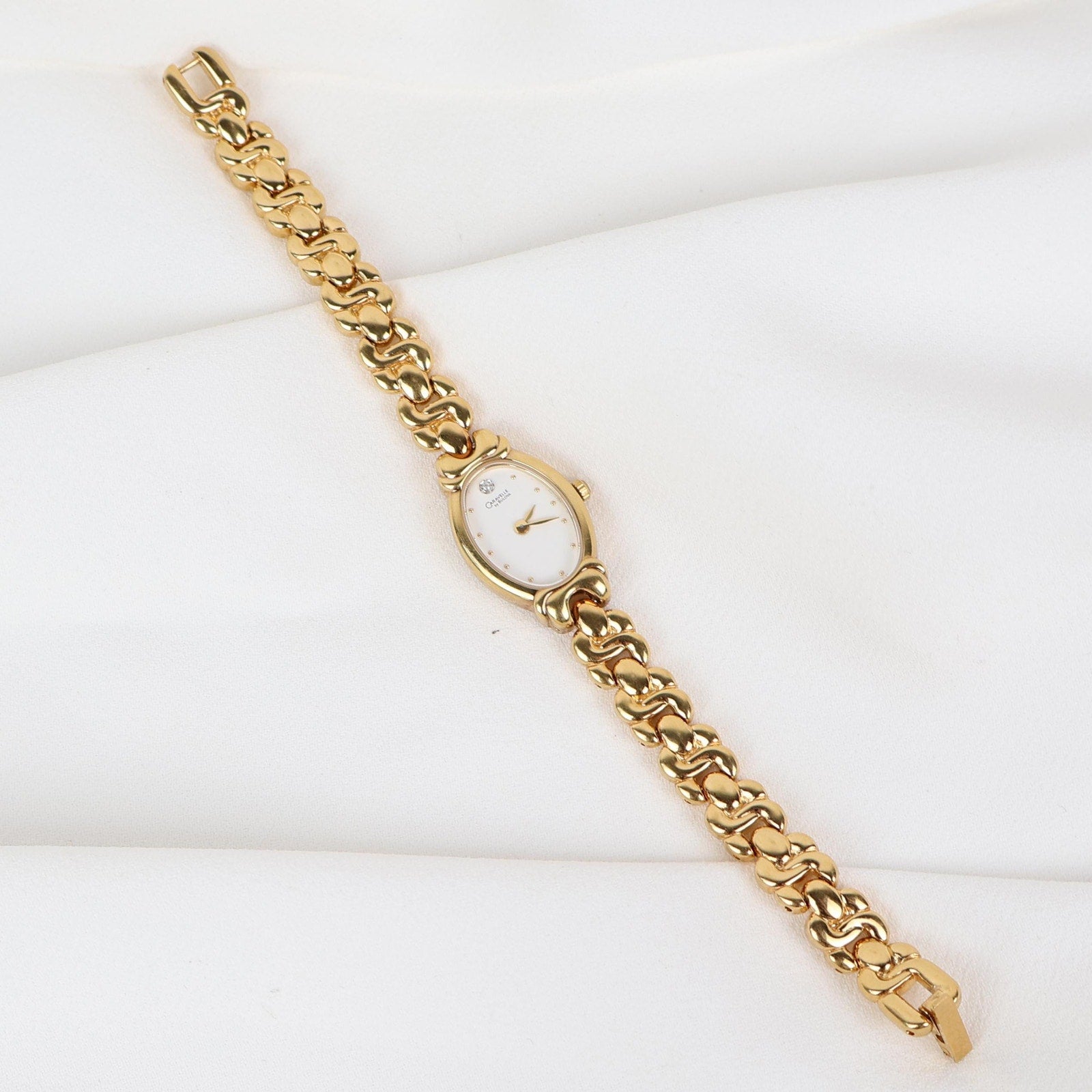 Vintage Gold Tone Caravelle by Bulova Watch with an Oval Face