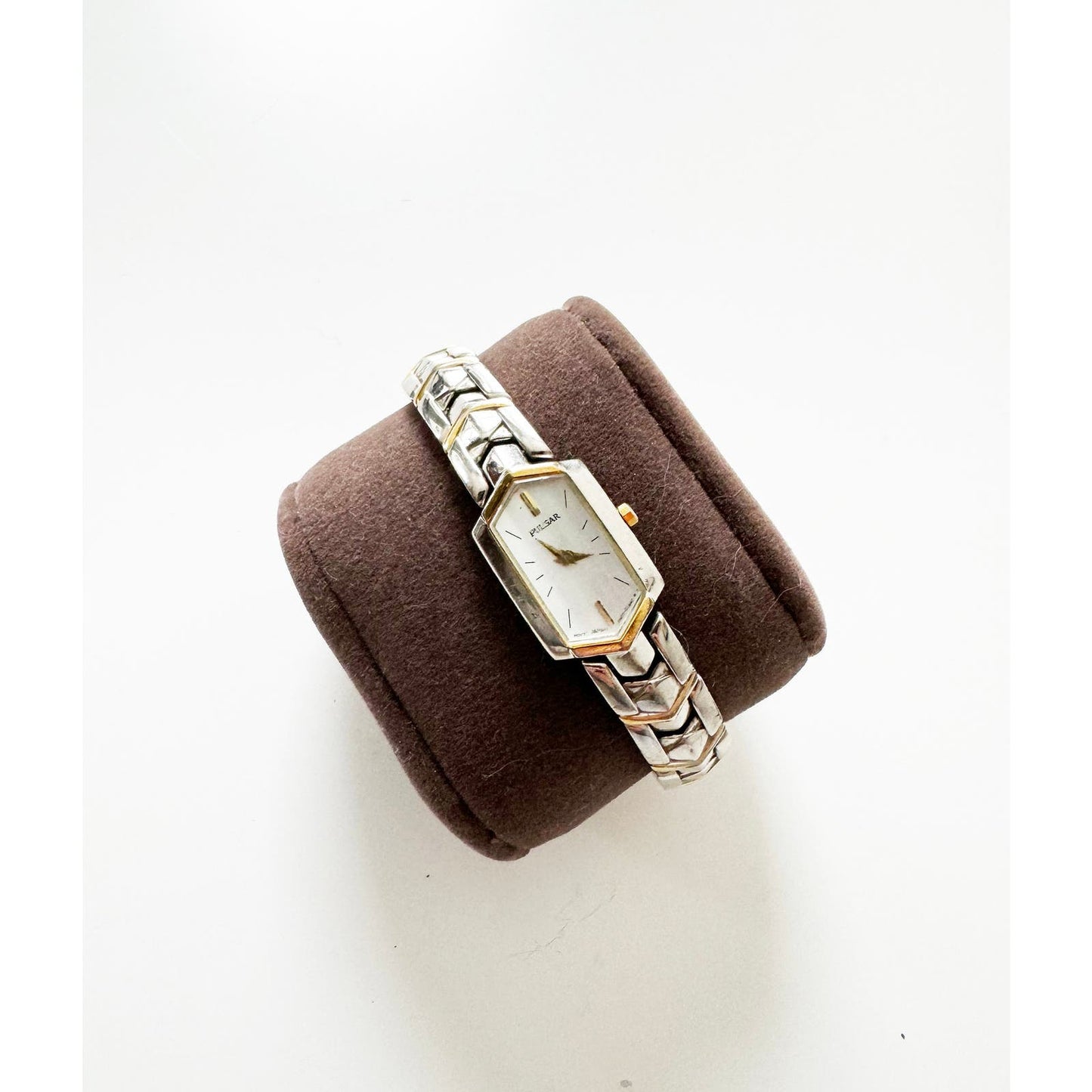 Vintage Two Tone Watch with Hexagon Face | Pulsar