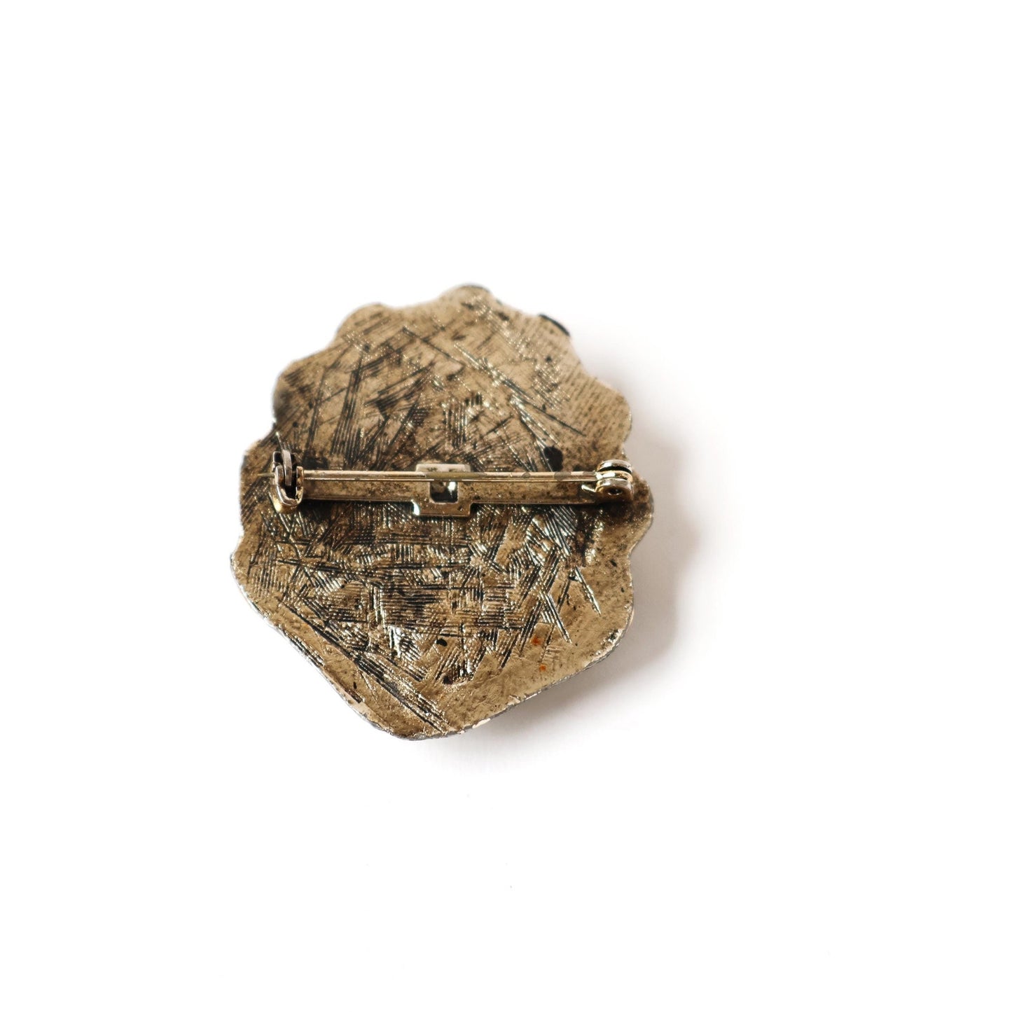 Vintage Jade Pebble Brooch
