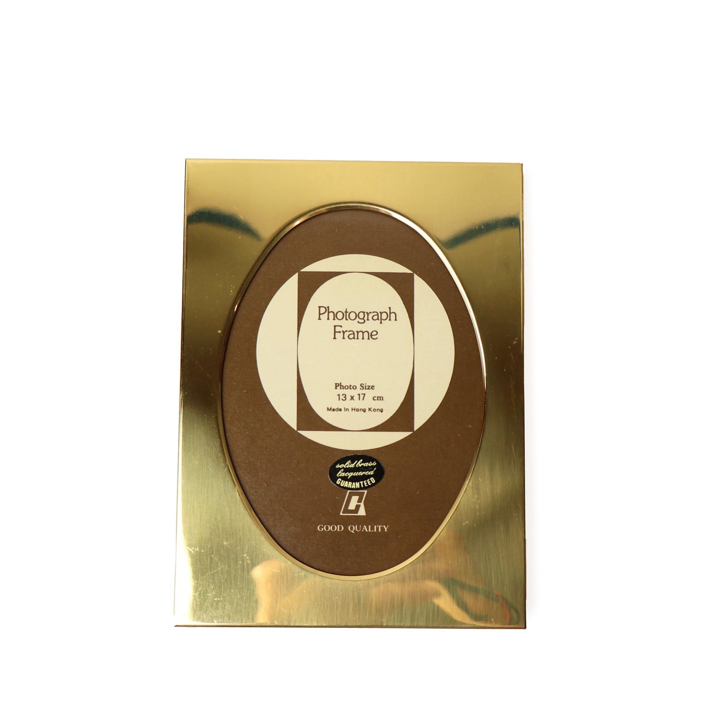 Vintage Brass 5.5" x 7.5" Picture Frame: Modernist Gold Tabletop Decor