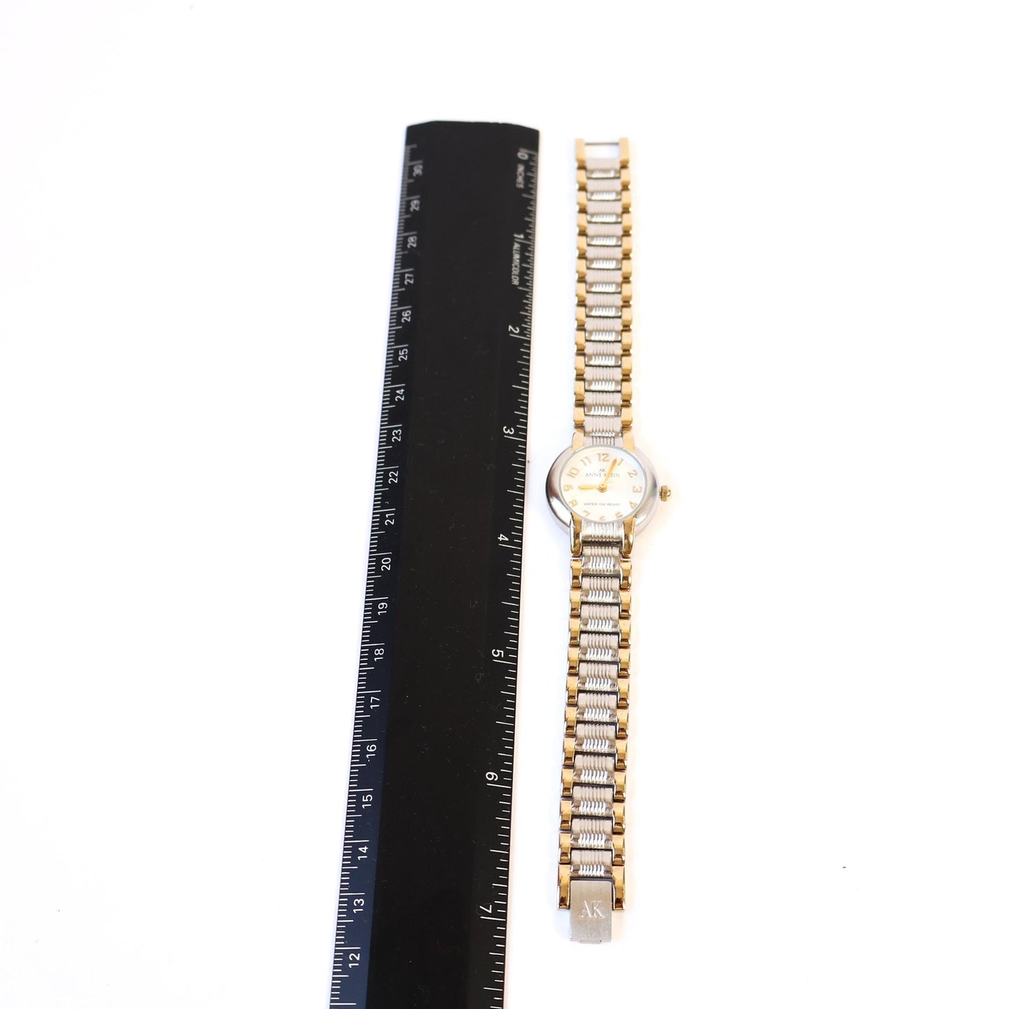 Vintage Two-Toned Watch with White Round Face | ANNE KLEIN