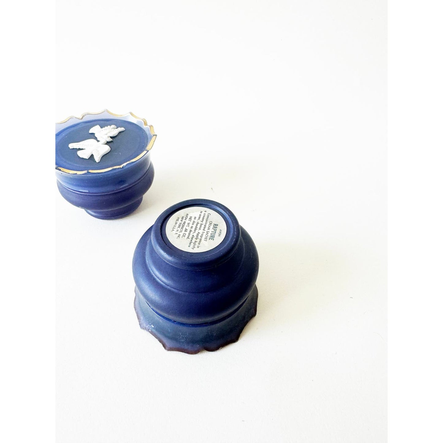 Vintage Empty Mini Trinket Box in Blue
