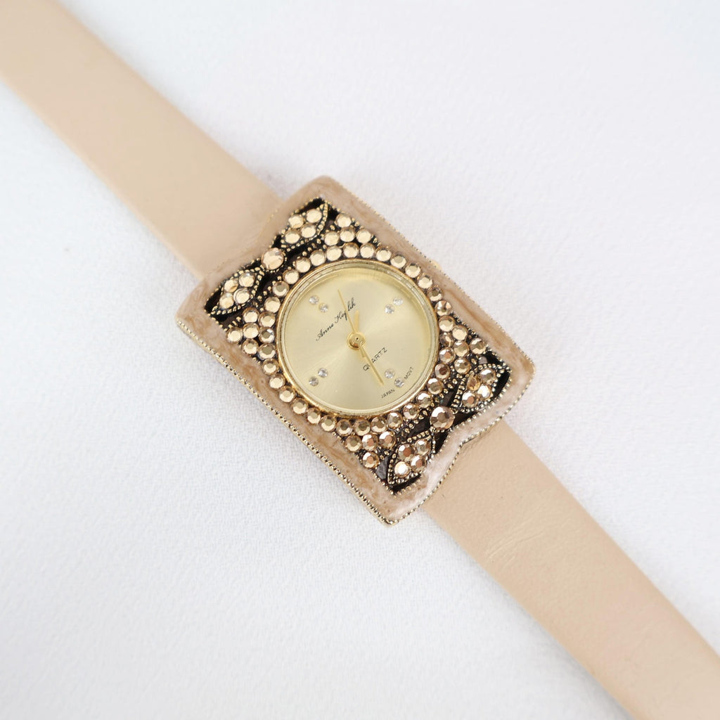 Vintage Anne Koplik Watch with Nude Leather Strap