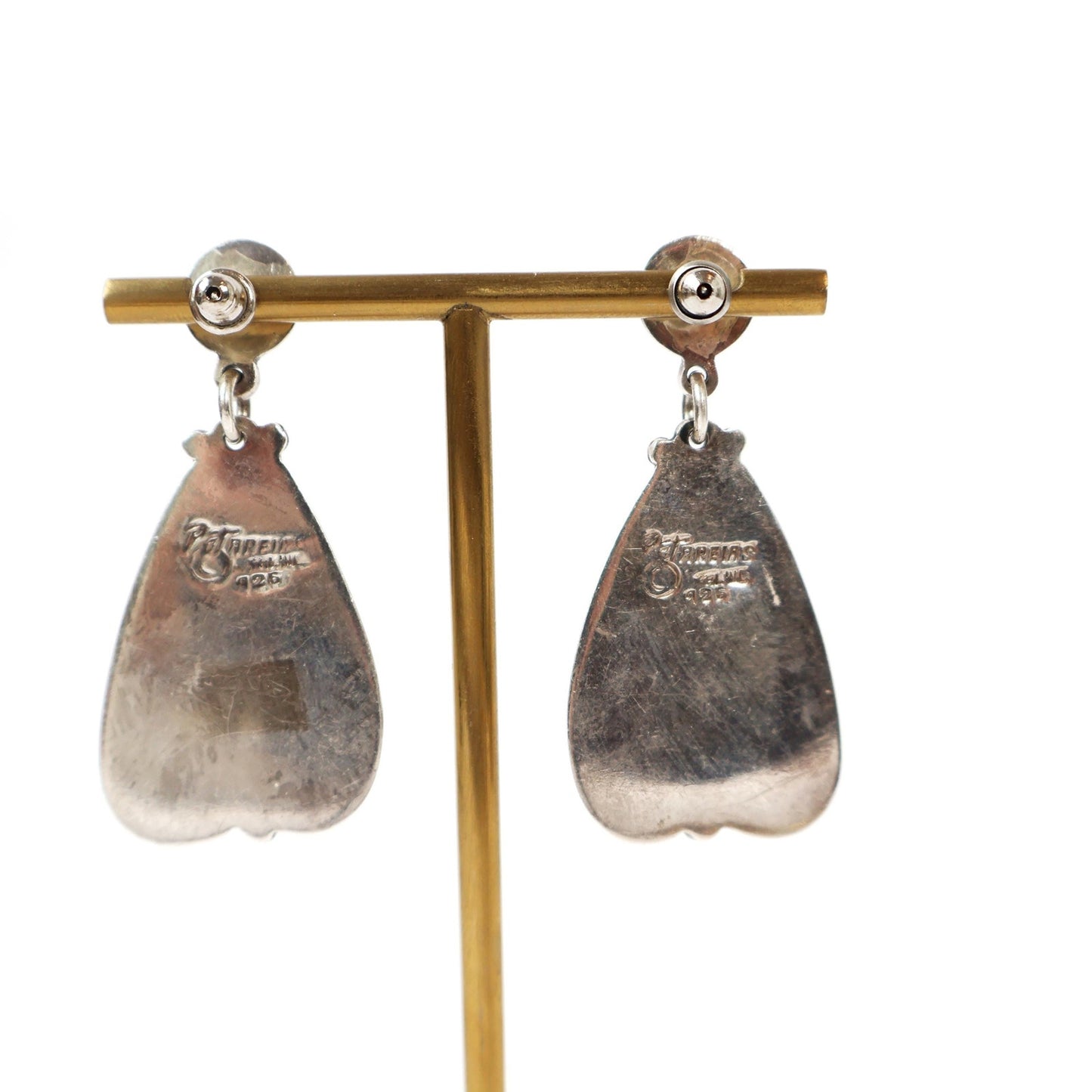 Vintage Chunky Sterling Silver Drop Earrings