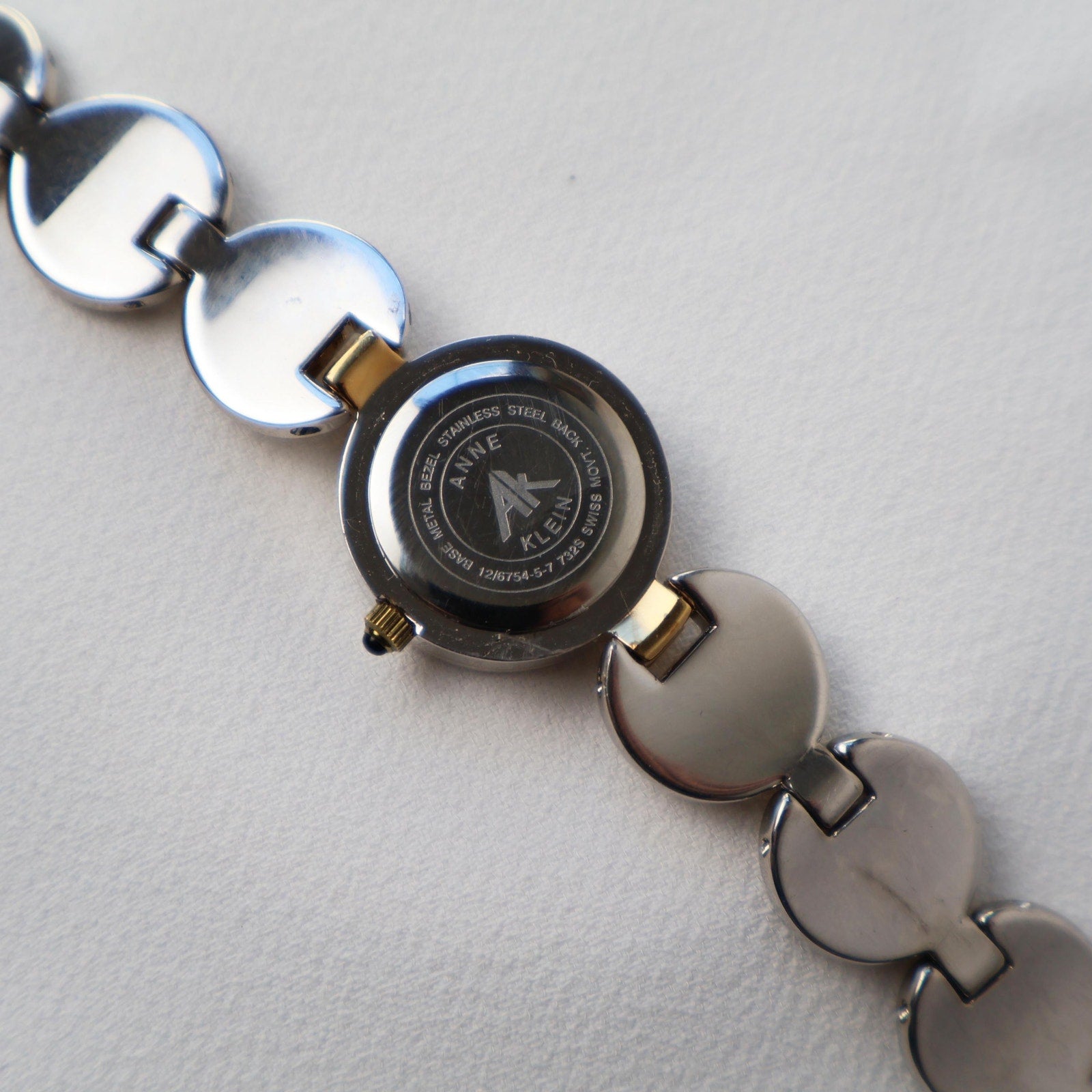 Vintage Two Tone Anne Klein Cocktail Watch With Peak a Boo Face