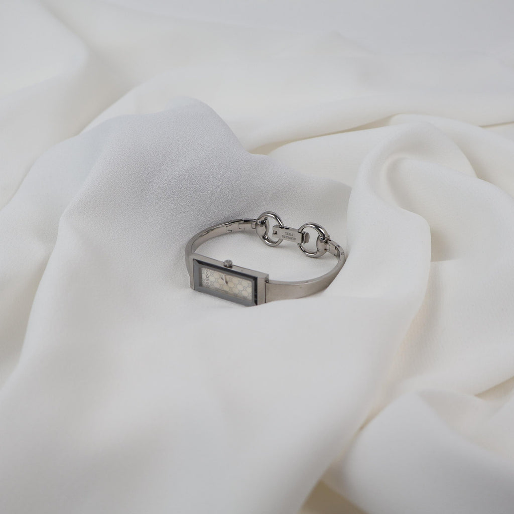 Vintage Silver Gucci Logo Watch