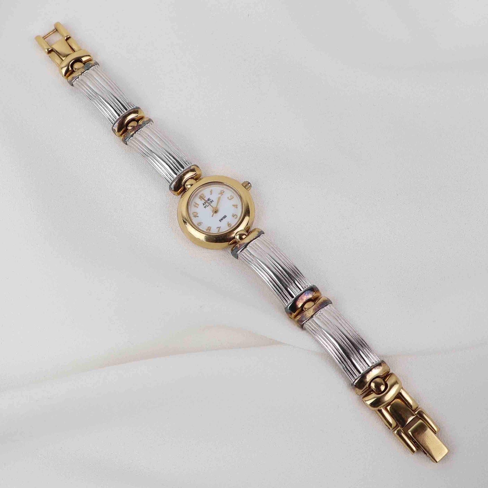 Vintage Anne Klein Round Face Watch – Two Tone Bracelet (Working Battery)