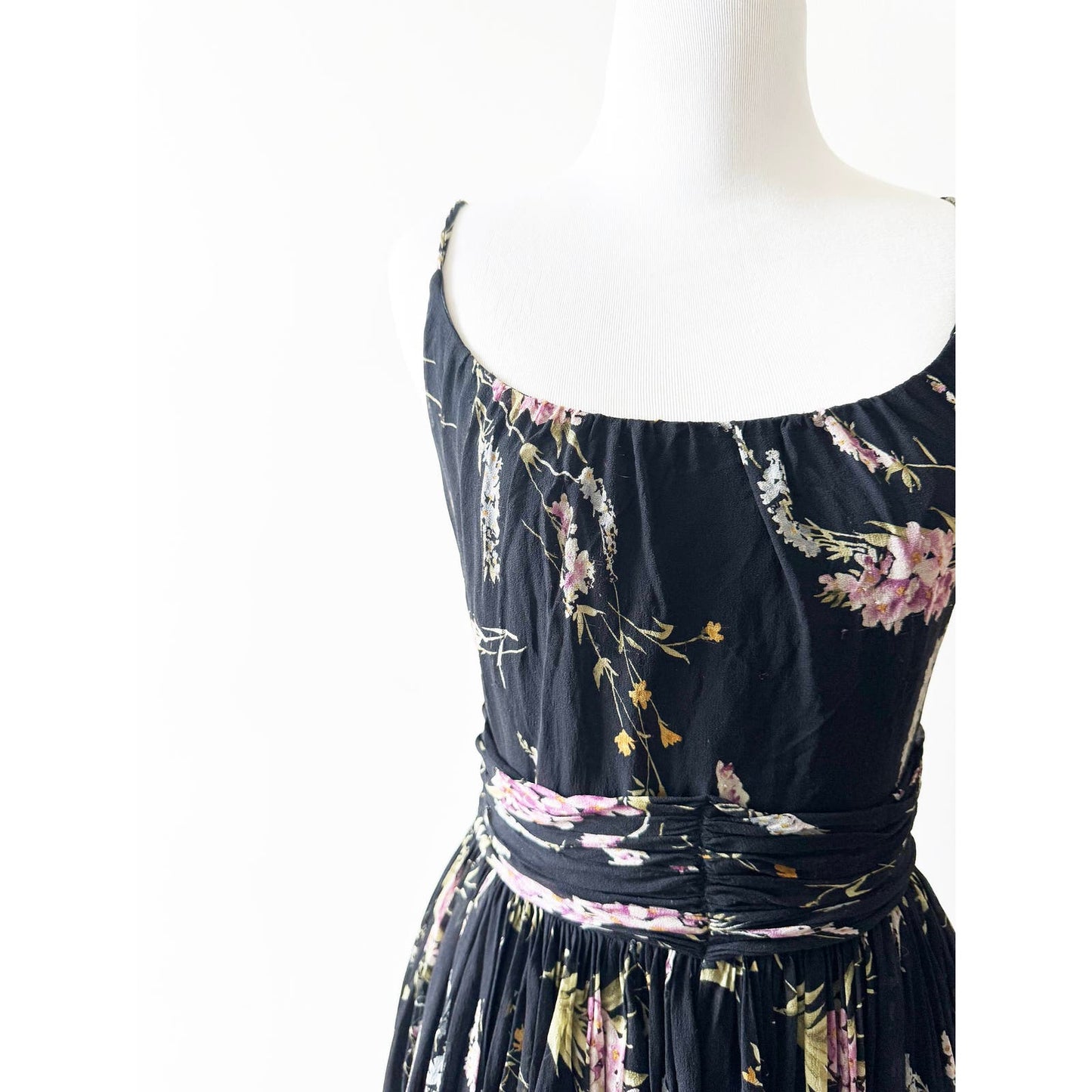 Y2k ANNA SUI Classic Black Floral Dress | Size 8