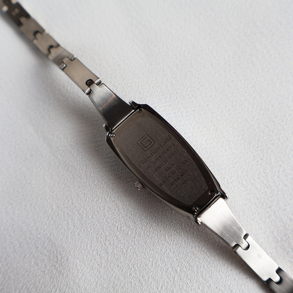 Vintage 18k White Gold Plated Christian Gold Dali Watch
