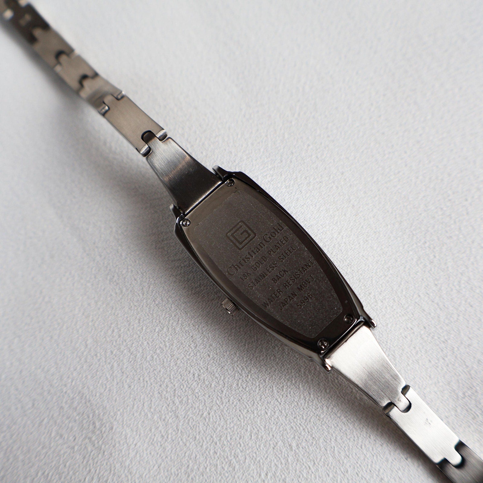 Vintage 18k White Gold Plated Christian Gold Dali Watch