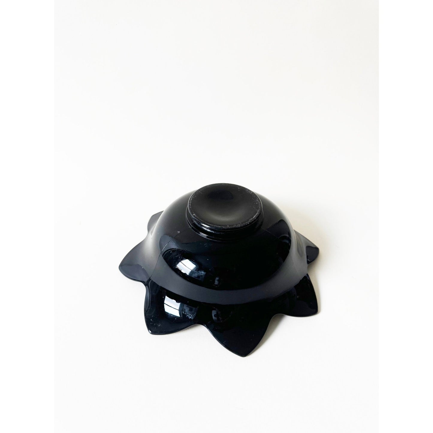Vintage Black Petal Bowl | Modernist Fruit Bowl