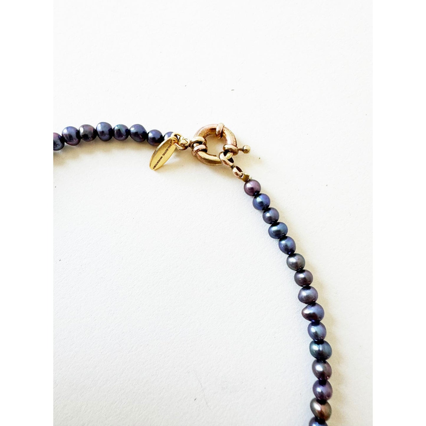 Watch Necklace | Vintage One of a Kind Purple Pearl Watch Choker 10K Gold Face