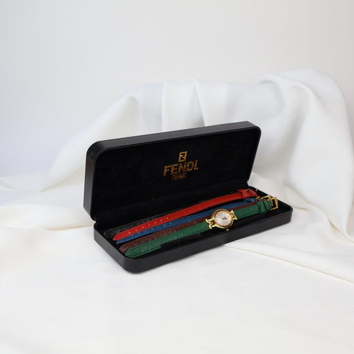 Stunning Vintage Fendi Watch with Interchangeable Leather Straps