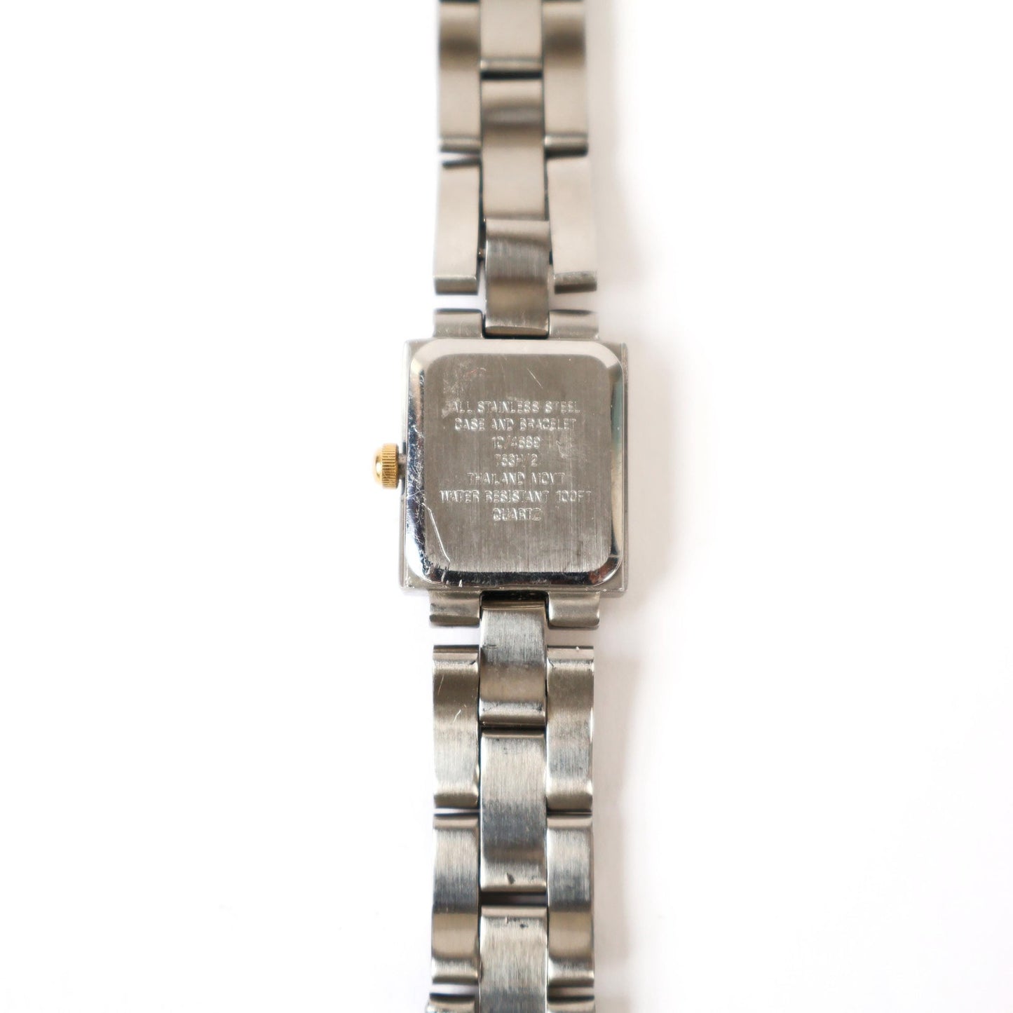 Vintage Silver Watch with Metallic Square Face | ANNE KLEIN II