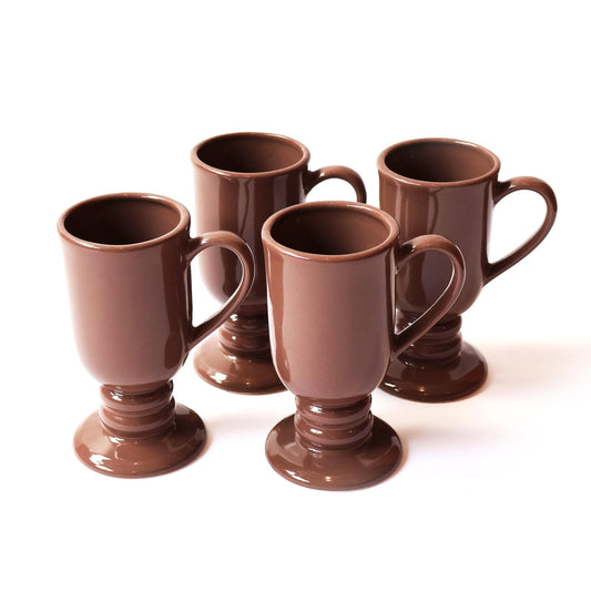 Vintage Chocolate Mauve Ceramic Hot Chocolate Mug Set