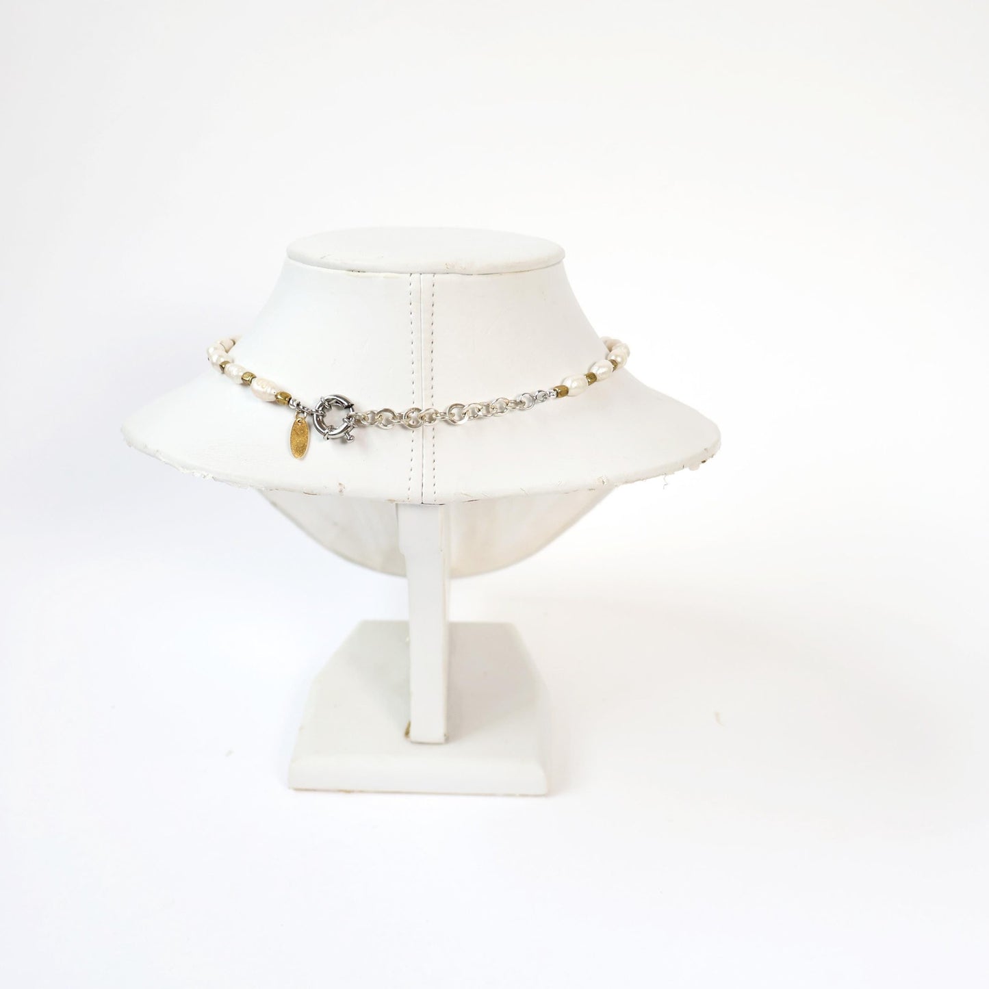 Reworked Gold and Pearl Choker Necklace with Vintage watch Face (Nonworking) | LADY ELGIN