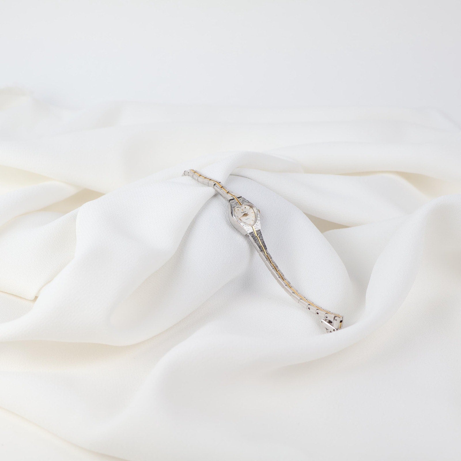 Vintage Two Tone Amitron Watch with a Heart Shaped Face