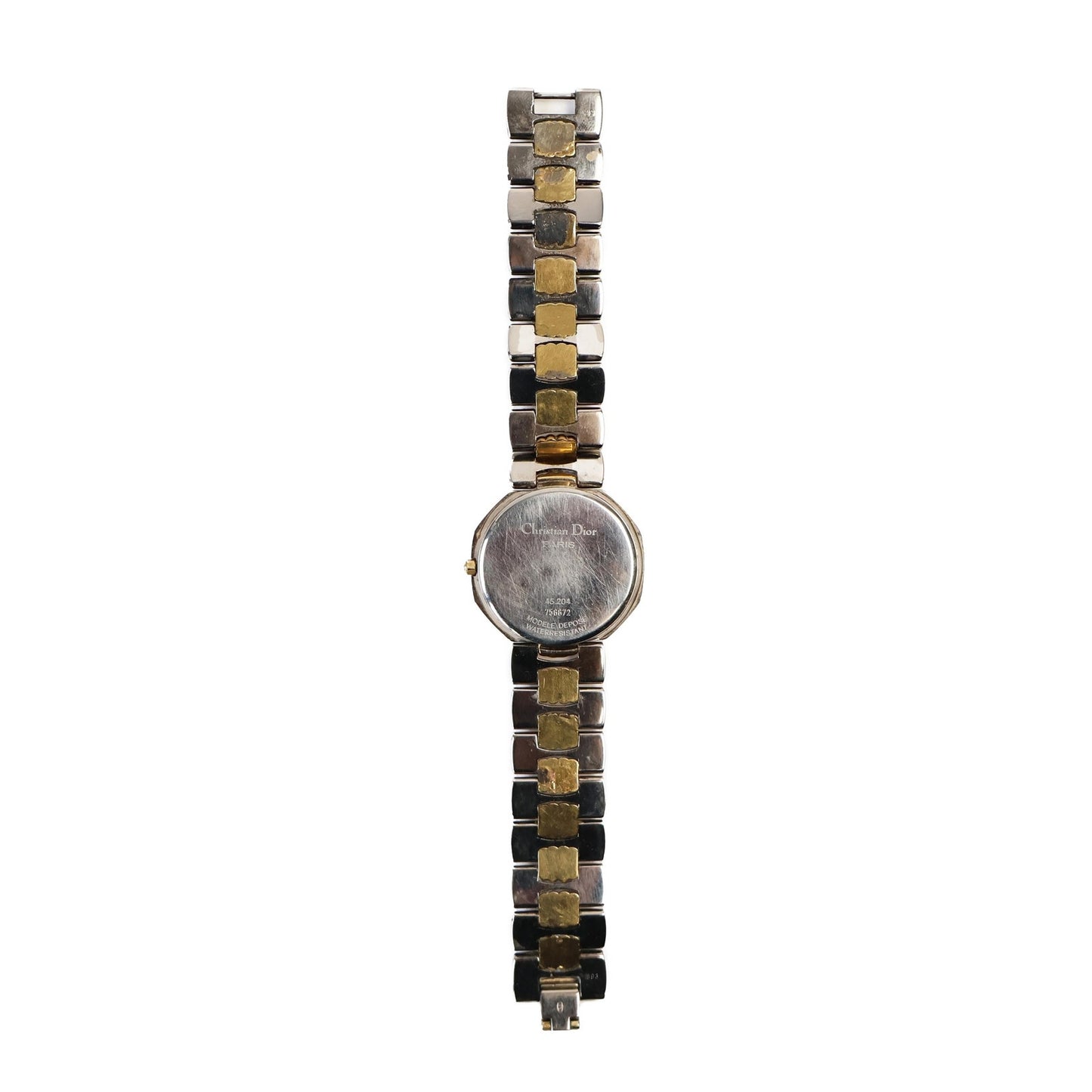 Vintage Two-Toned Watch with White Face | Christian Dior