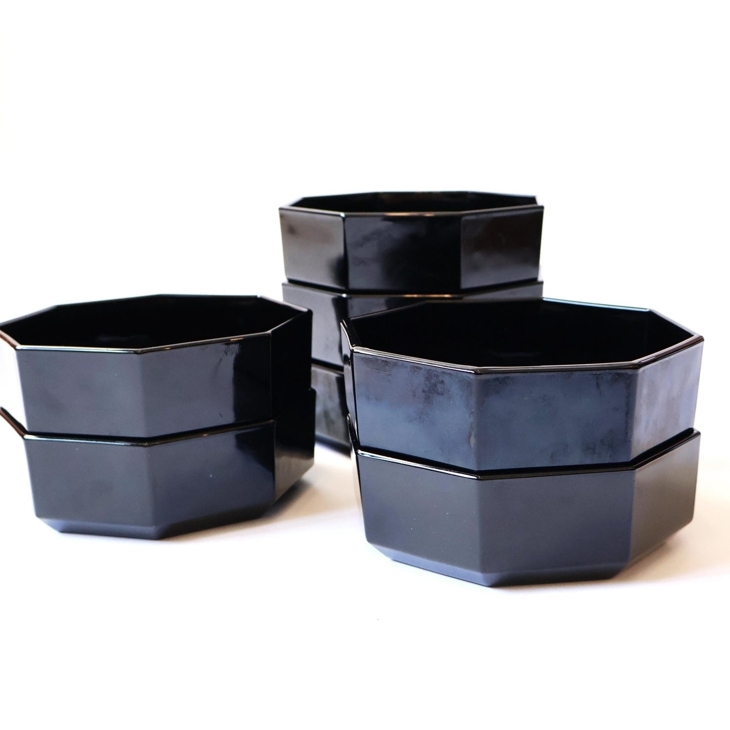 Vintage Black Octagonal Bowl Set