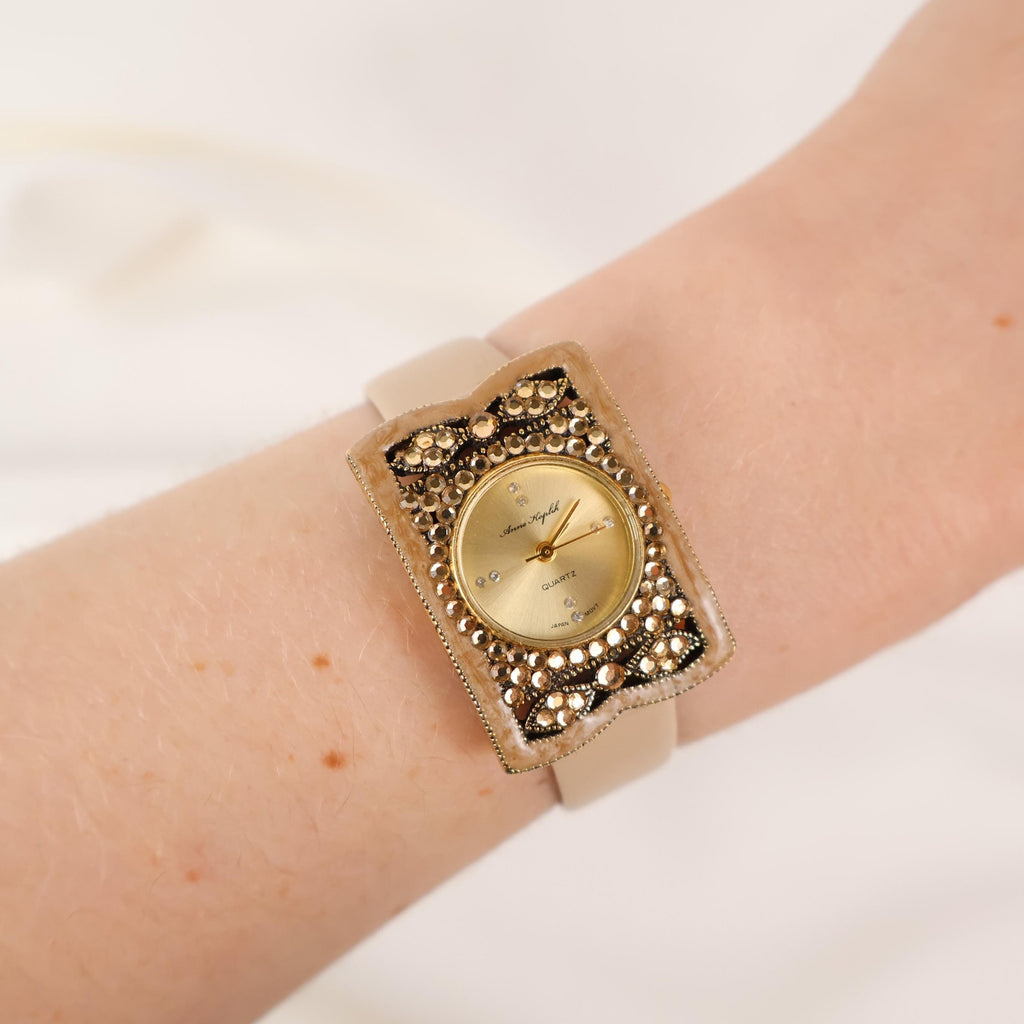 Vintage Anne Koplik Watch with Nude Leather Strap