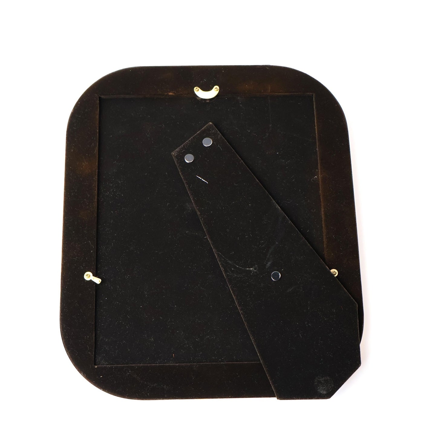 Vintage Brass 12"x 10" Picture Frame: Modernist Gold Tabletop Decor