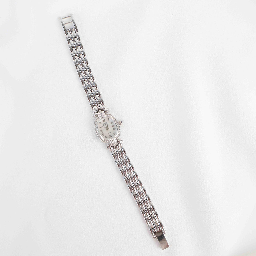 Vintage Anne Klein Watch with a Bedazzled Face - Silver Bracelet (Working Battery)