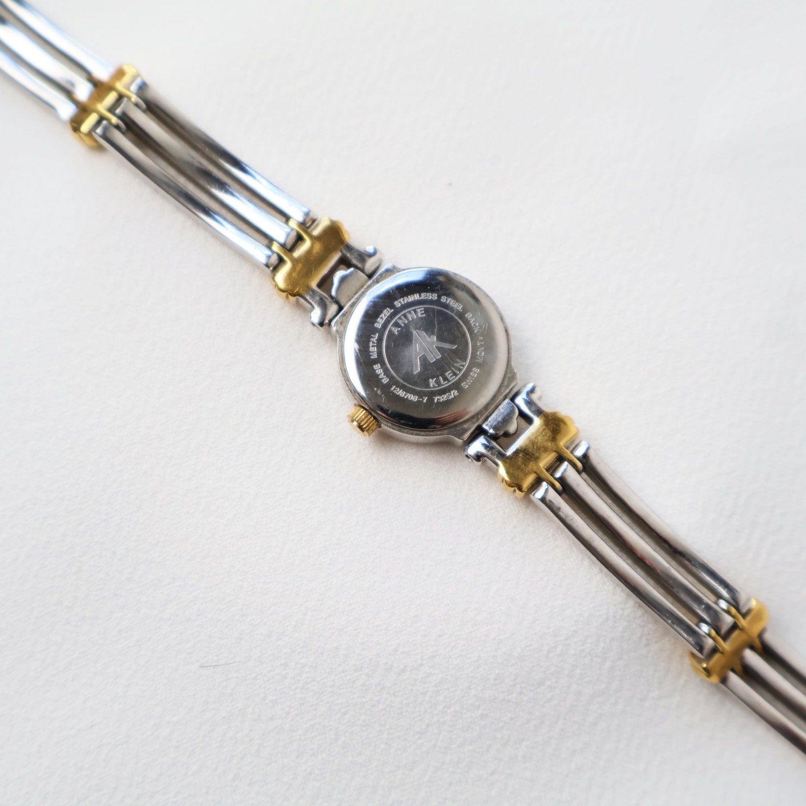 Vintage Anne Klein Two Tone Cocktail Watch with Opal Face