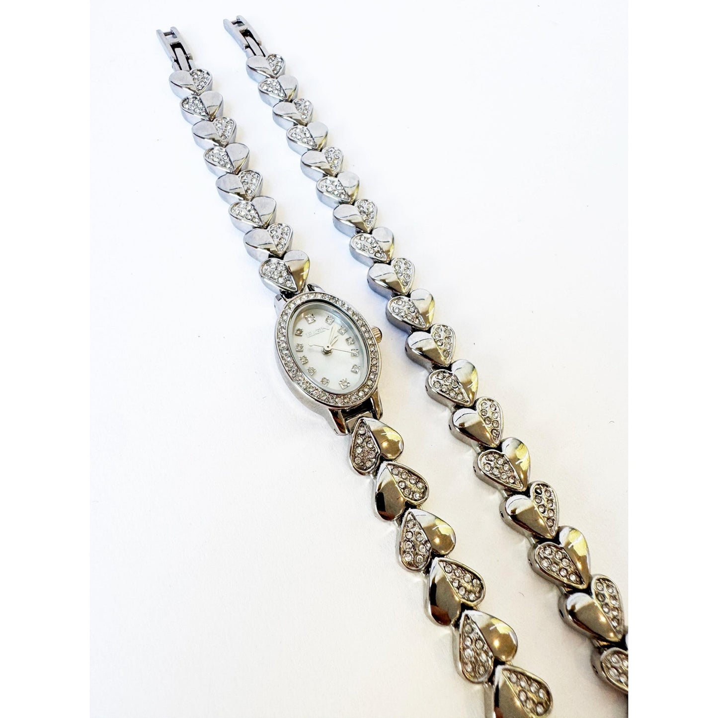 Watch Necklace | Vintage One of a Kind Silver Watch Choker with Diamond Embellishments
