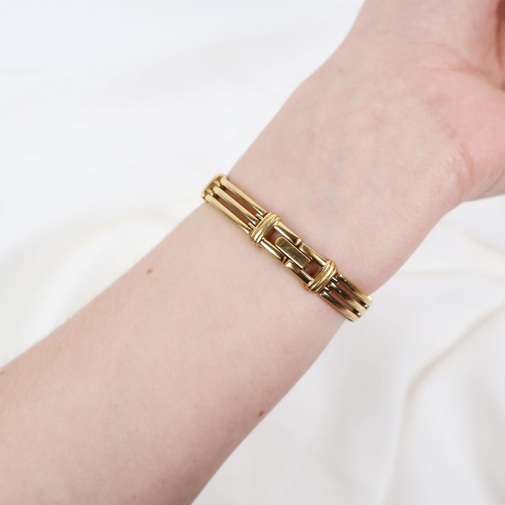 Vintage Gold Tone Anne Klein Watch with Mother of Pearl Face