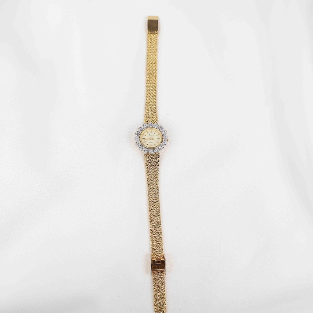 Vintage Deauville Circle Face Watch – Gold Tone Bracelet (Working Battery)