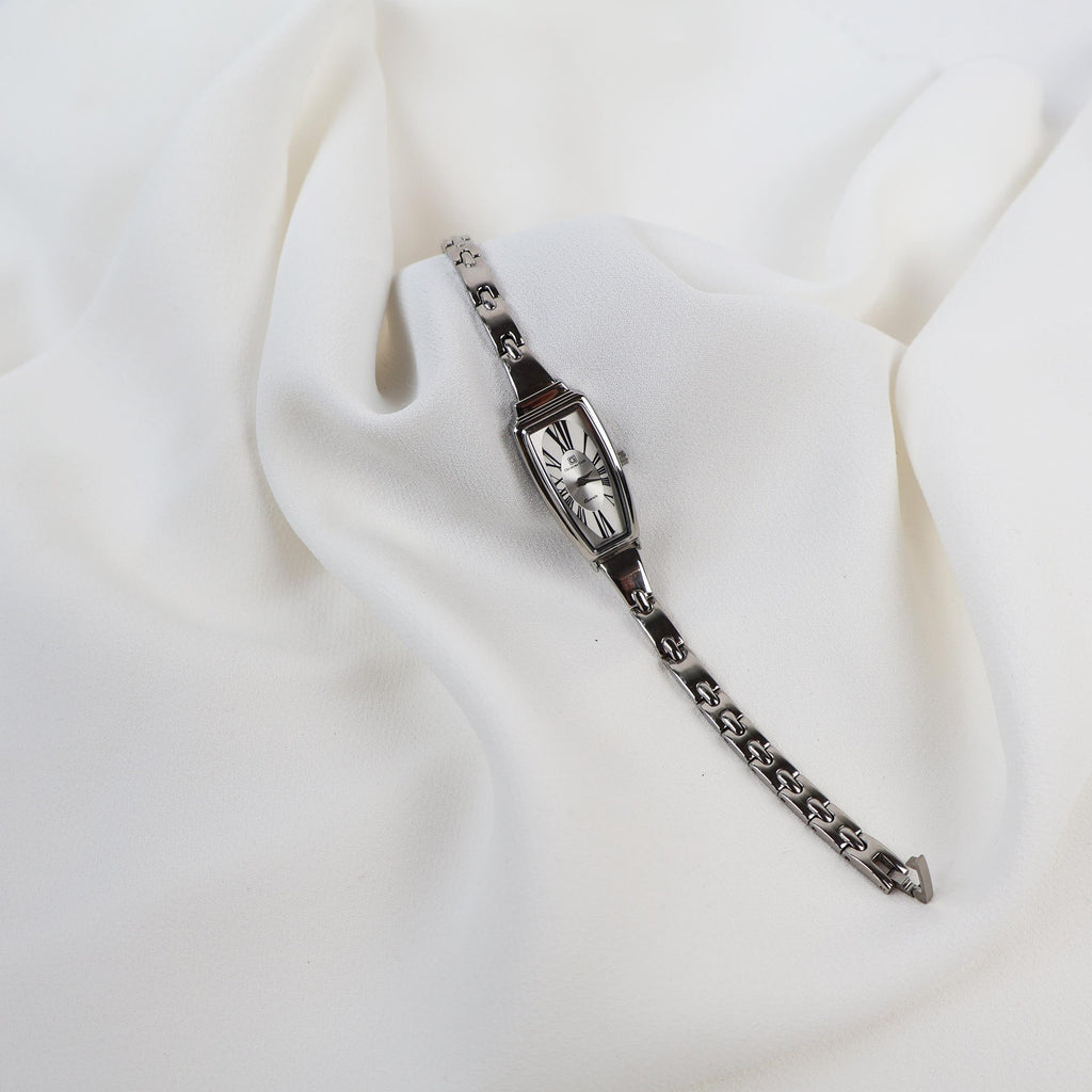 Vintage 18k White Gold Plated Christian Gold Dali Watch