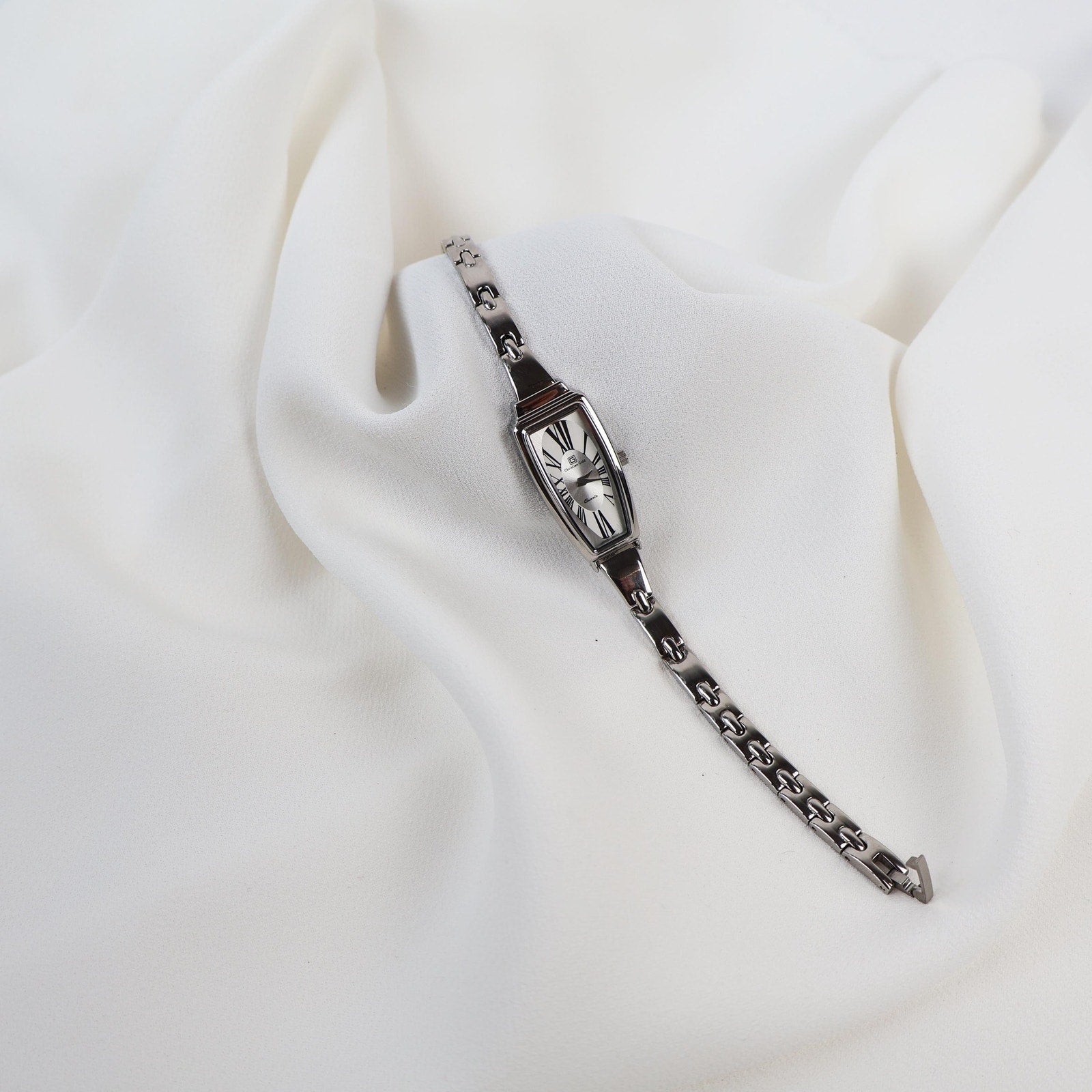 Vintage 18k White Gold Plated Christian Gold Dali Watch