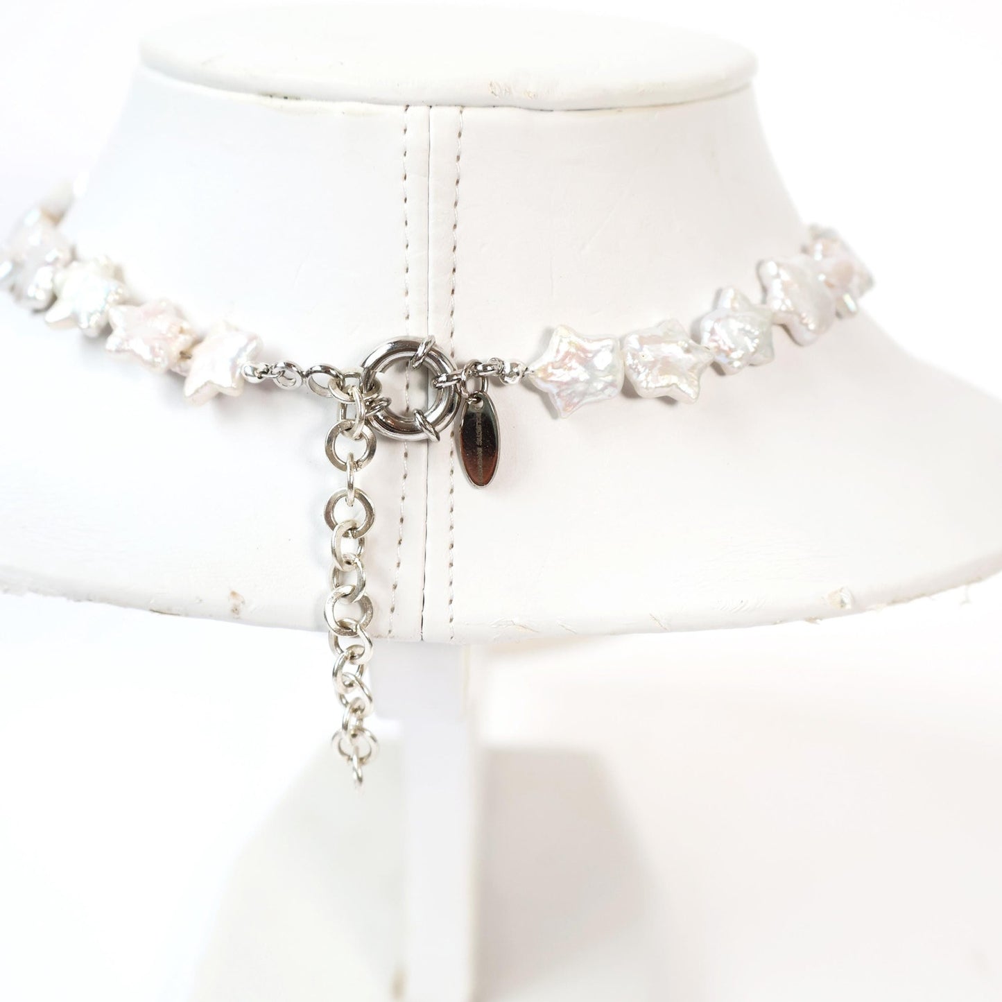 Reworked Star Pearl Choker Necklace with Vintage Watch Face (Nonworking) | BENRUS