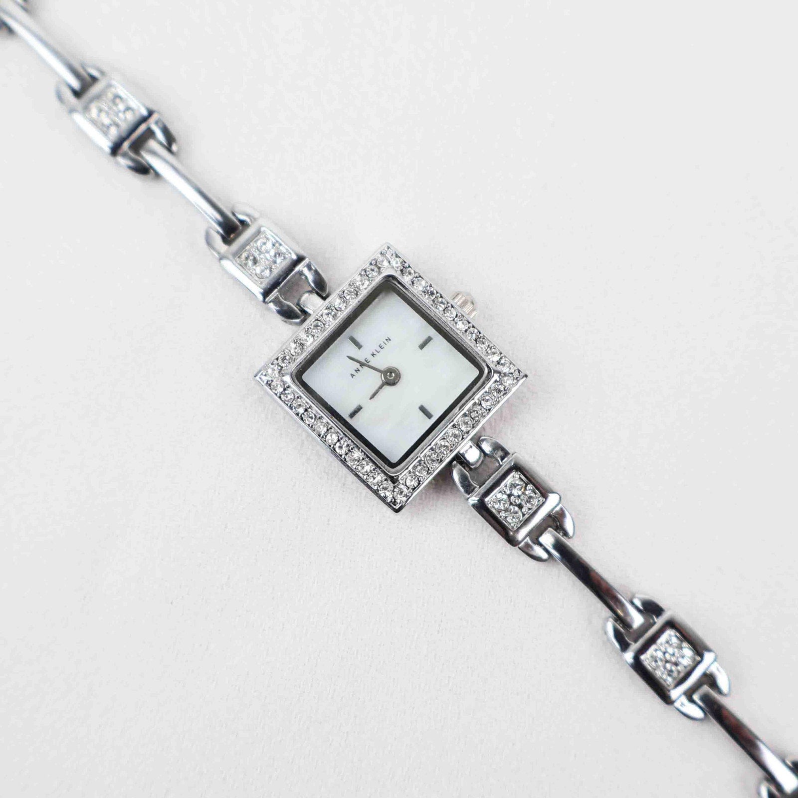 Vintage Anne Klein Square Face Watch – Silver Tone Bracelet (Working Battery)