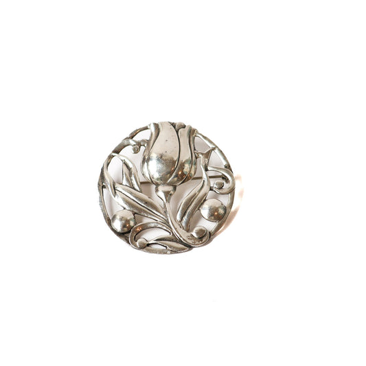Vintage Tulip Sterling Silver Brooch